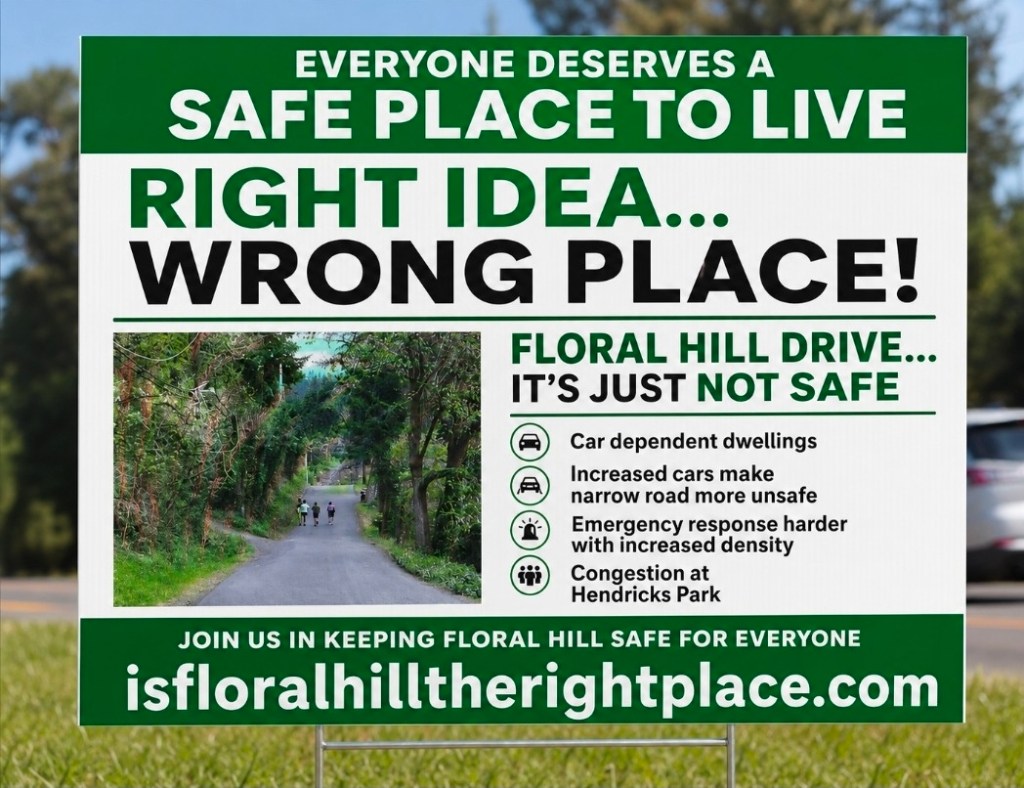Right Idea... Wrong Place. Floral Hill Drive is just not safe.